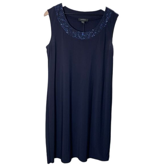R&M Richards Formal Dress Women’s Large Navy Blue Sheer. - Picture 7 of 13